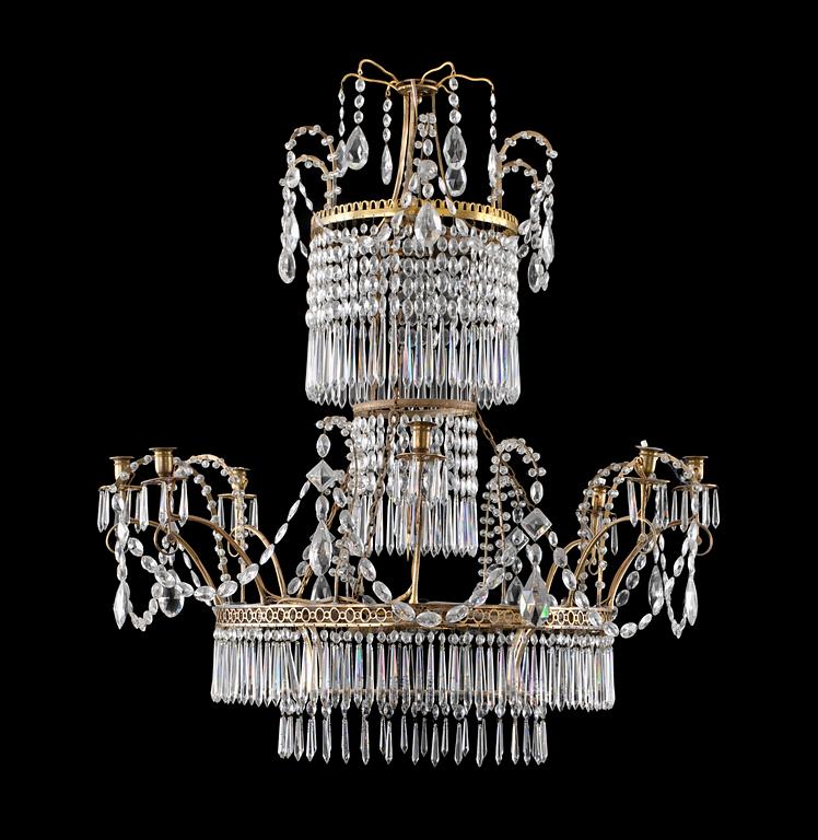 A German eight-light chandelier, circa 1800.