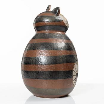 Lisa Larson, a 'Maxikatt' stoneware sculpture, from the series 'Stora Zoo', Gustavsberg.
