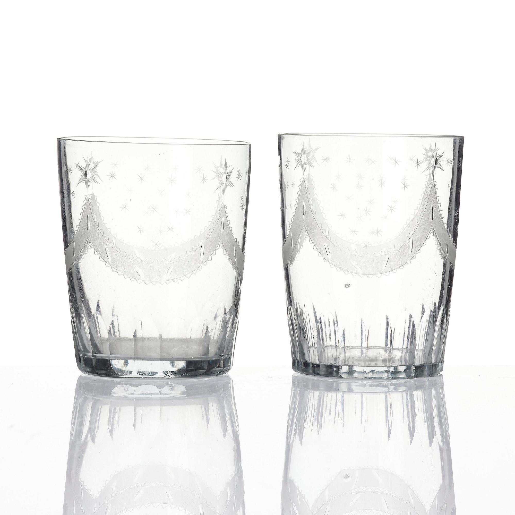 Selter glass, twelve pieces, Sweden circa 1800, Late Gustavian.