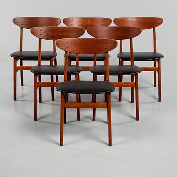 STOLAR, 6 st, Farstrup Möbelfabrik, Danmark, 1950/60-tal.