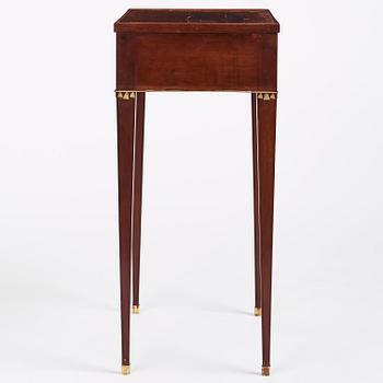 A late Gustavian mahogany table, late 18th century.