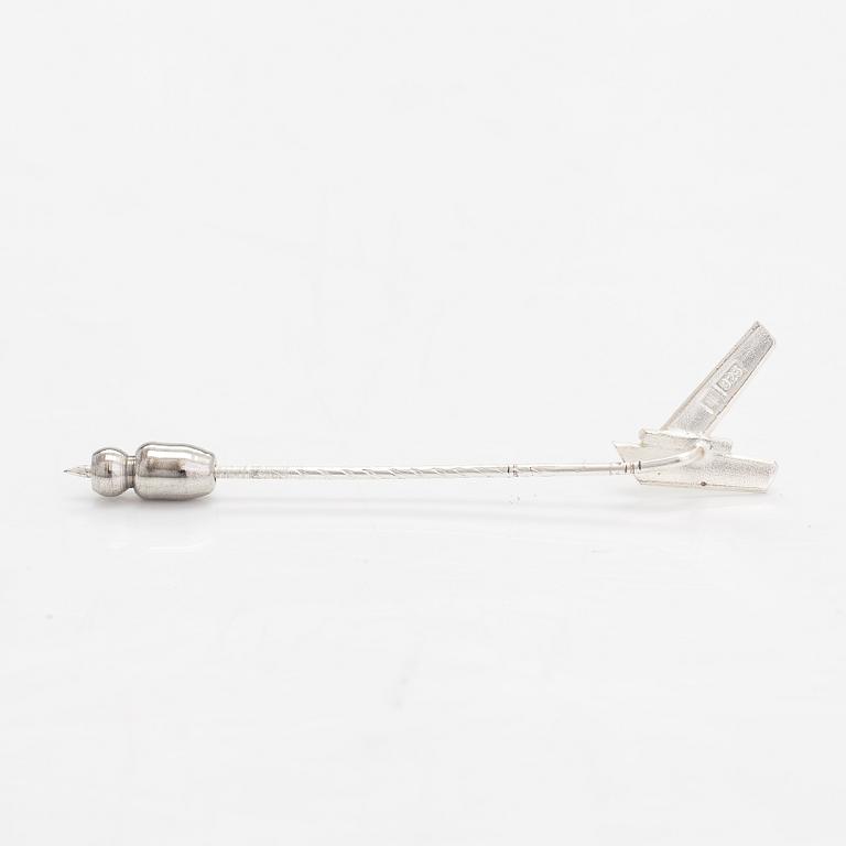 Lapponia, A sterling silver ring, a pair of earrings and a tie pin.