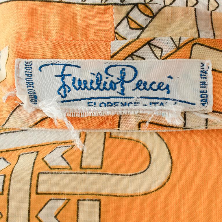 EMILIO PUCCI, a two-piece yellow cotton dress consisting of jacket and skirt.