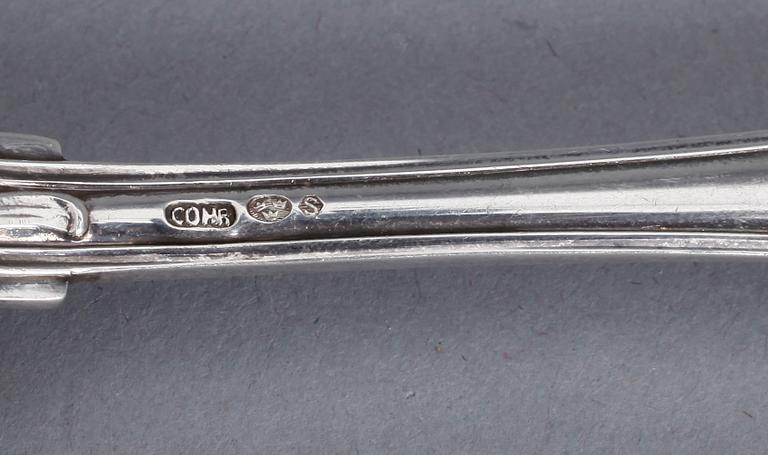 BESTICKSDELAR, 8 st, silver, "Sachsisk", Cohr, Danmark, total vikt exkl knivar med stålblad ca 201 gram.