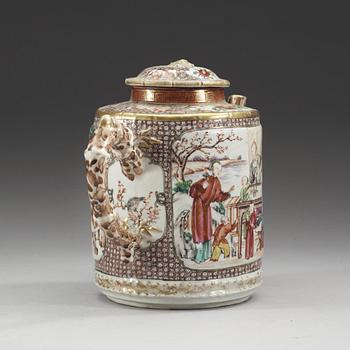 TEKANNA med LOCK, kompaniporslin. Qing dynastin, Qianlong (1736-95).