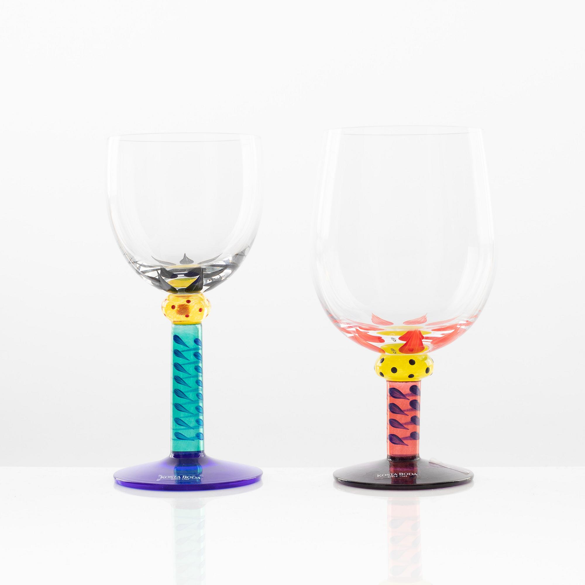 Kosta Boda Ken DoneシャンパングラスPalm Tree Ken Done, a 57-piece 'Palm Tree' glass service, Kosta Boda