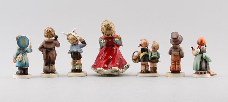 FIGURER, 7 st, porslin, MJ Hummel, Goebel, 1950-/60-tal.