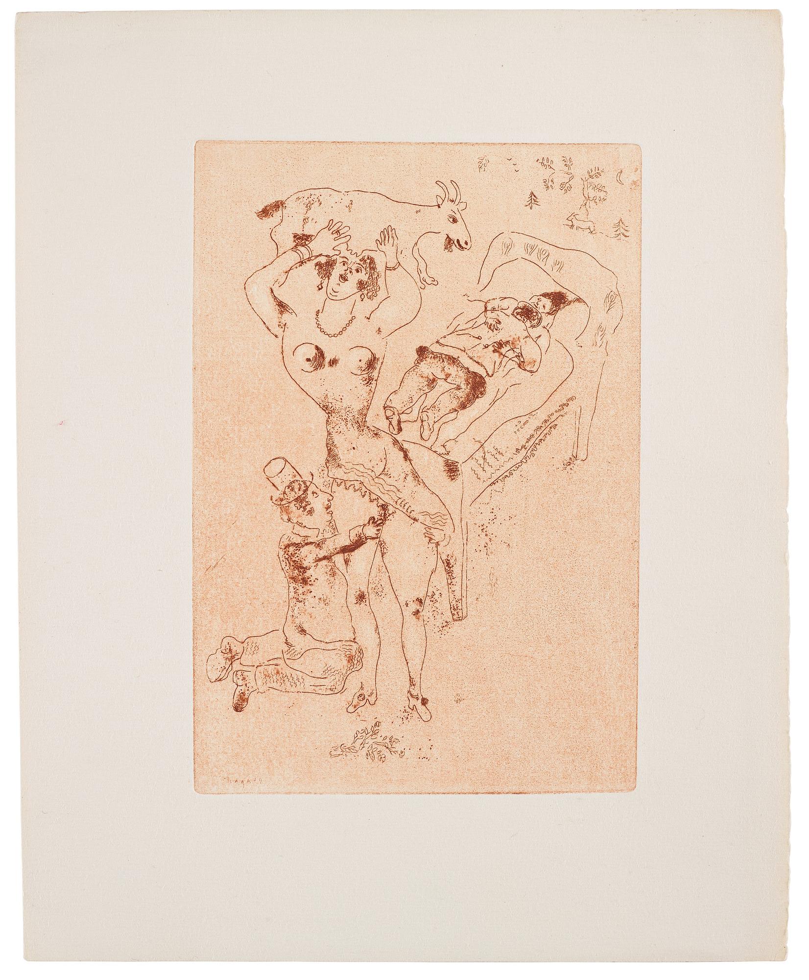 Marc Chagall, MARC CHAGALL, Etching and drypoint printed in sanguine, signed in the plate, motif from 1925, printed in 1926.