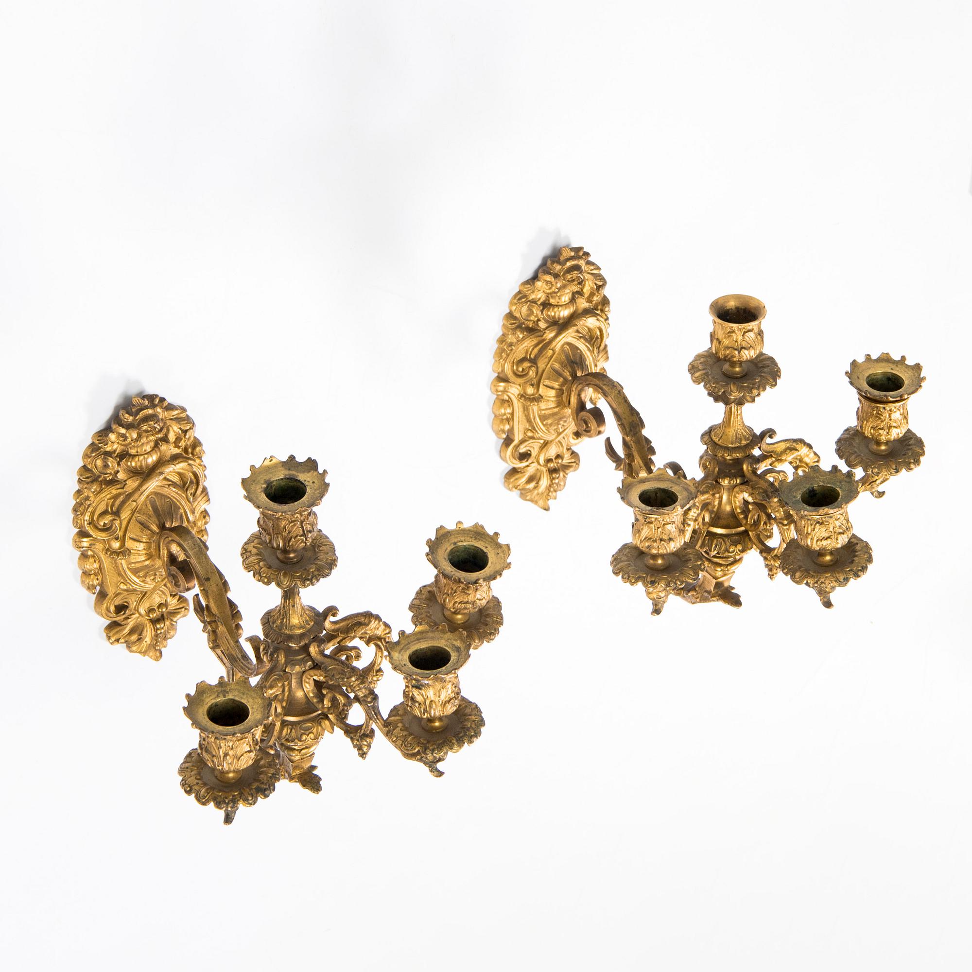 Seinäkynttelikköpari, Venäjä 1800-luvun loppupuoli.