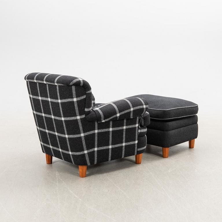 Josef Frank, armchair with footstool model no. 568 for the company Svenskt Tenn.