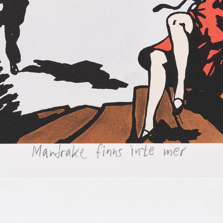 Carl Johan De Geer, lithograph in colours, signed EA IV/X.