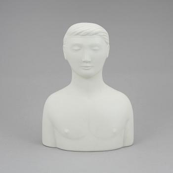 STIG LINDBERG, figurin, parian, "Mannen med masken", Gustavsberg 1970-tal.