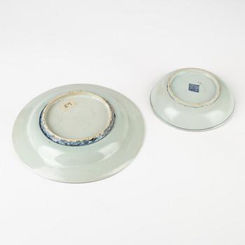 Two blue and white dishes, Ming dynasty (1368-1662).