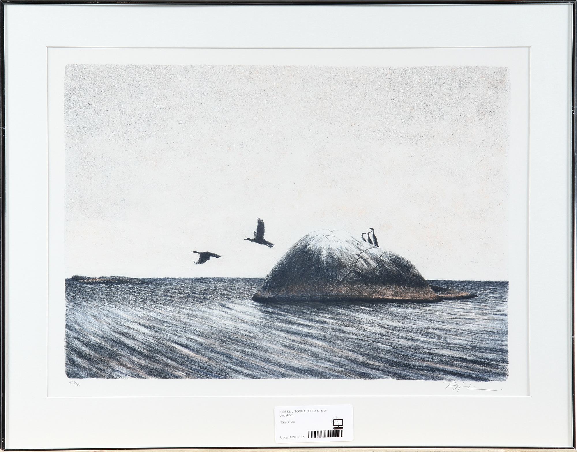 BJÖRN LINDROTH, färglitografier, 3 st, sign o numr 217/360.