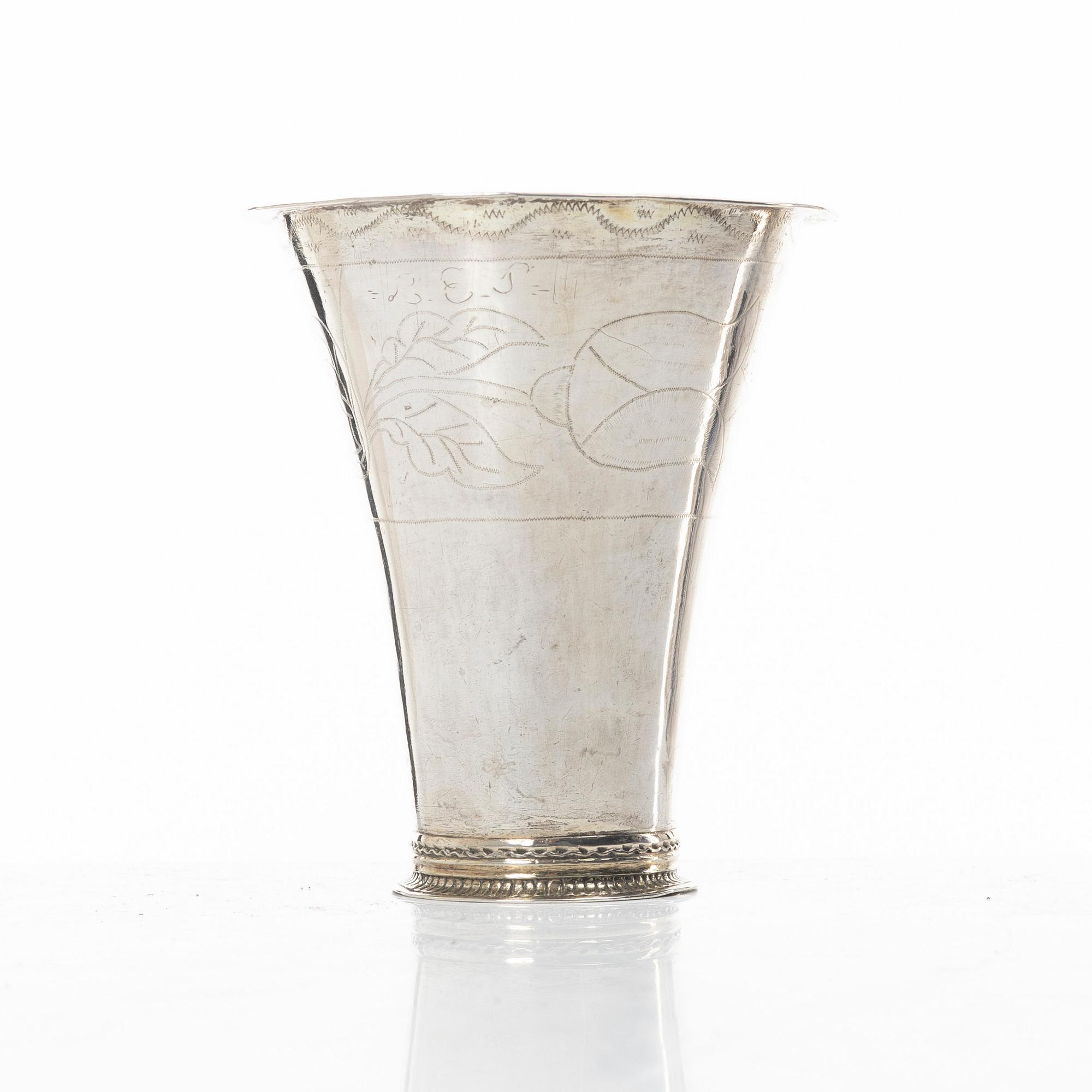 A Swedish silver beaker, mark of Johan Wennerwall, Gothenburg 1761.