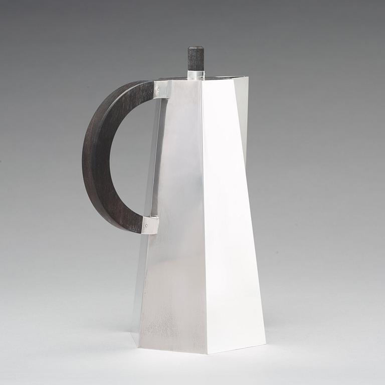 Wiwen Nilsson, a sterling coffee pot with ebony handle, Lund 1956.