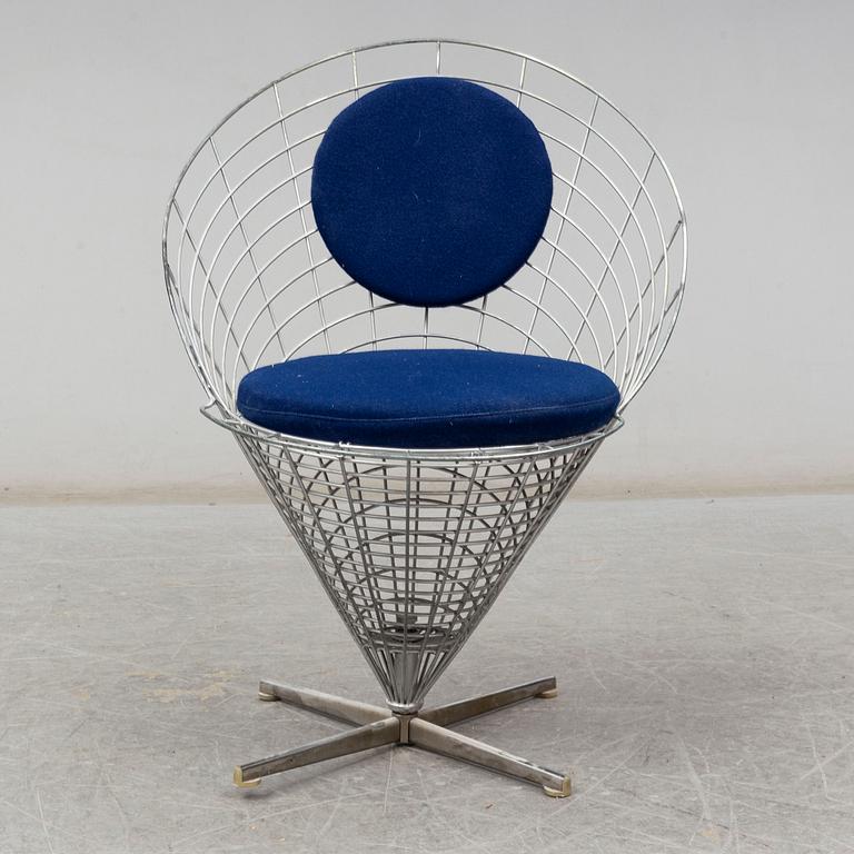 VERNER PANTON, a 'Wire Cone' chair, Denmark.