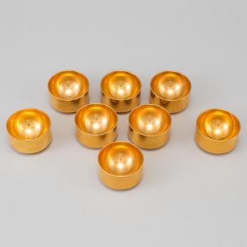 A set of eight brass drinking cups by PIERRE FORSSELL for Skultuna, Sweden.