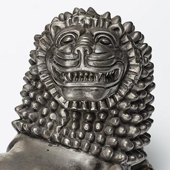 Anna Petrus, a pewter sculpture of a lion, Svenskt Tenn, Stockholm.