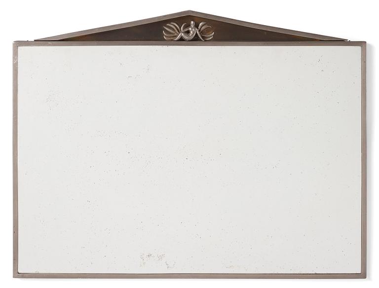 Nils Fougstedt, a Swedish Grace pewter framed wall mirror, model 137, Firma Svenskt Tenn, Stockholm 1927.