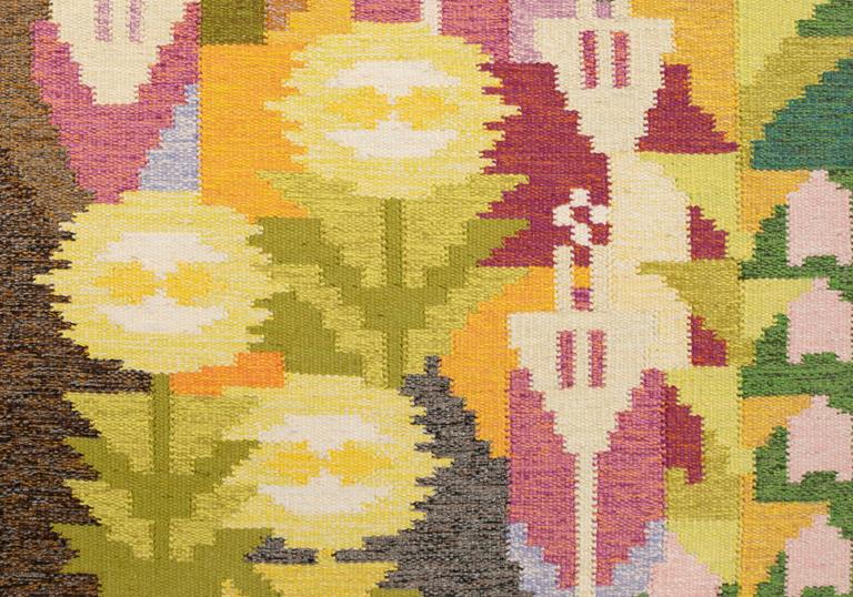 Ingegerd Silow, rug/tapestry "Autumn Flowers", signed, 120x85 cm.