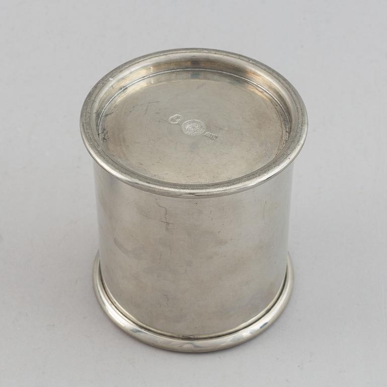 Estrid Ericson, a pewter and brass jar with cover by Svenskt Tenn, Stockholm 1993.