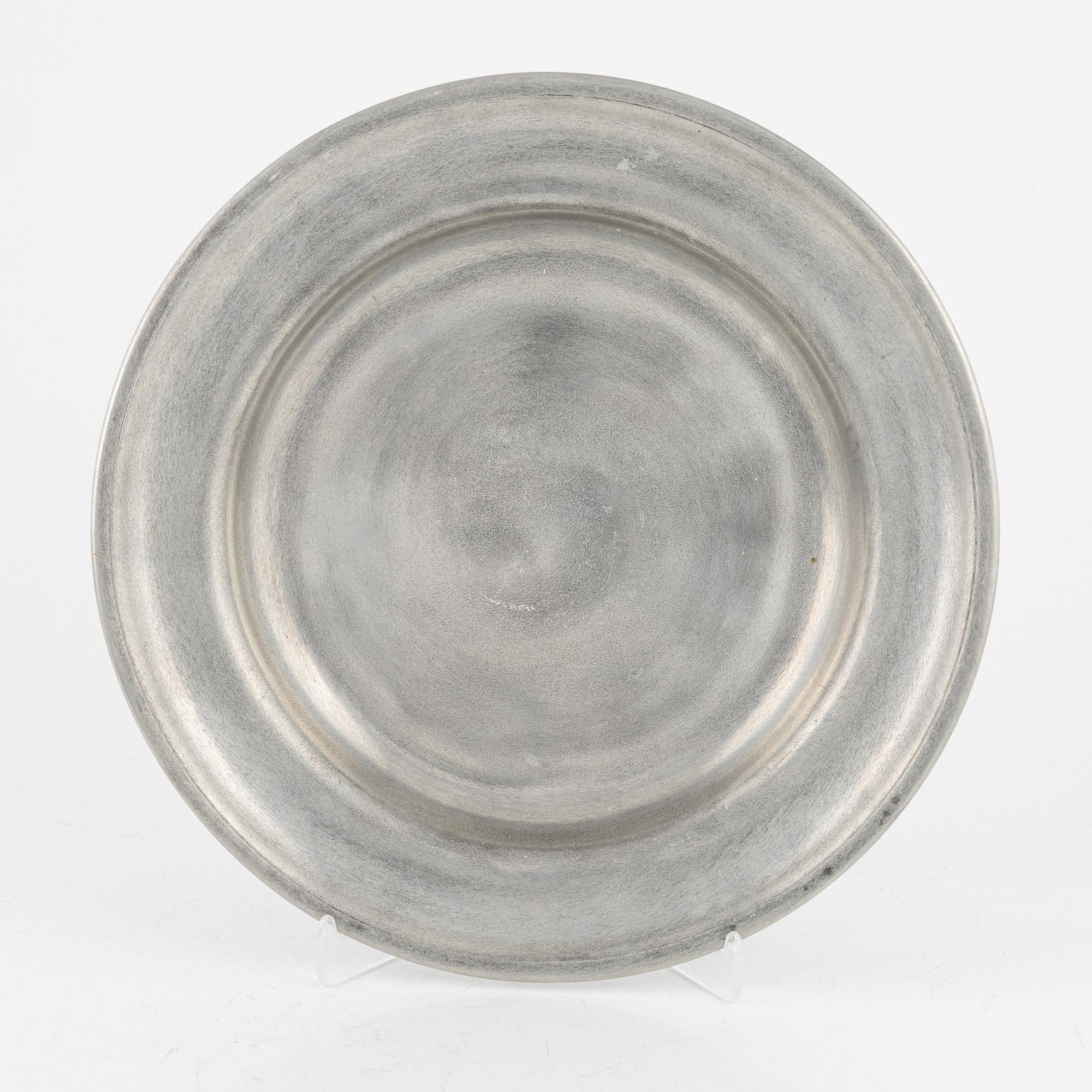 A group of eight Swedish pewter dishes, 18th-20th Century, including Mathias Norling, Jönköping, 1863.
