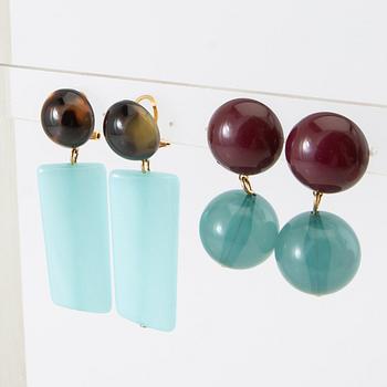 Firma Svenskt Tenn, örhängen, 4 par, "Milano Plätt" och "Milano Sfär".