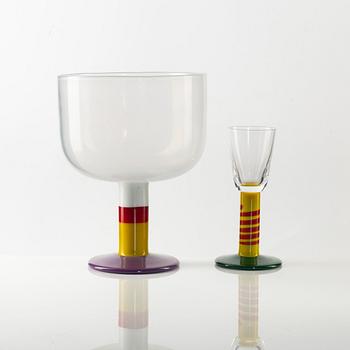 Gunnar Cyrén, two 'Pop' glass goblets, Orrefors, Sweden 1967.