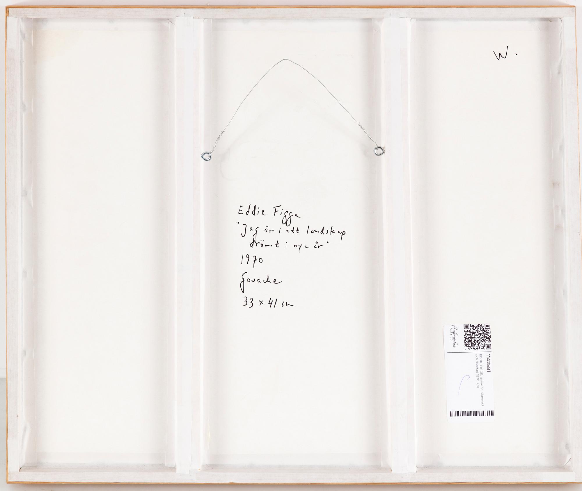 EDDIE FIGGE, gouache, signed and dated 1970.