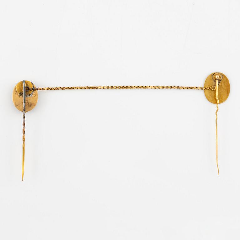 Revolutionary jewel, King Gustav III, cravat pin, gold and enamel,