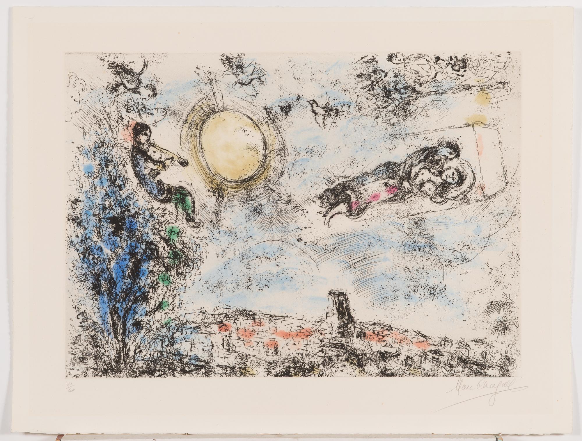 Marc Chagall, "Les Amoureux dans le ciel de Saint-Paul".