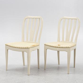 Carl Malmsten, six 'Juni' chairs and a dining table, second half of the 20th Century.