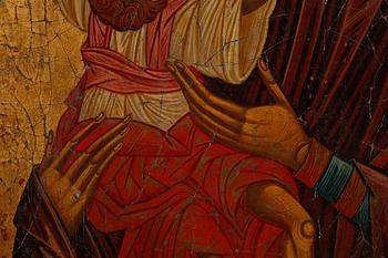 IKON, tempera på textil, 1900-tal.