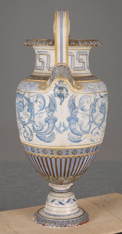 A large ceramic vase, 19th Century.