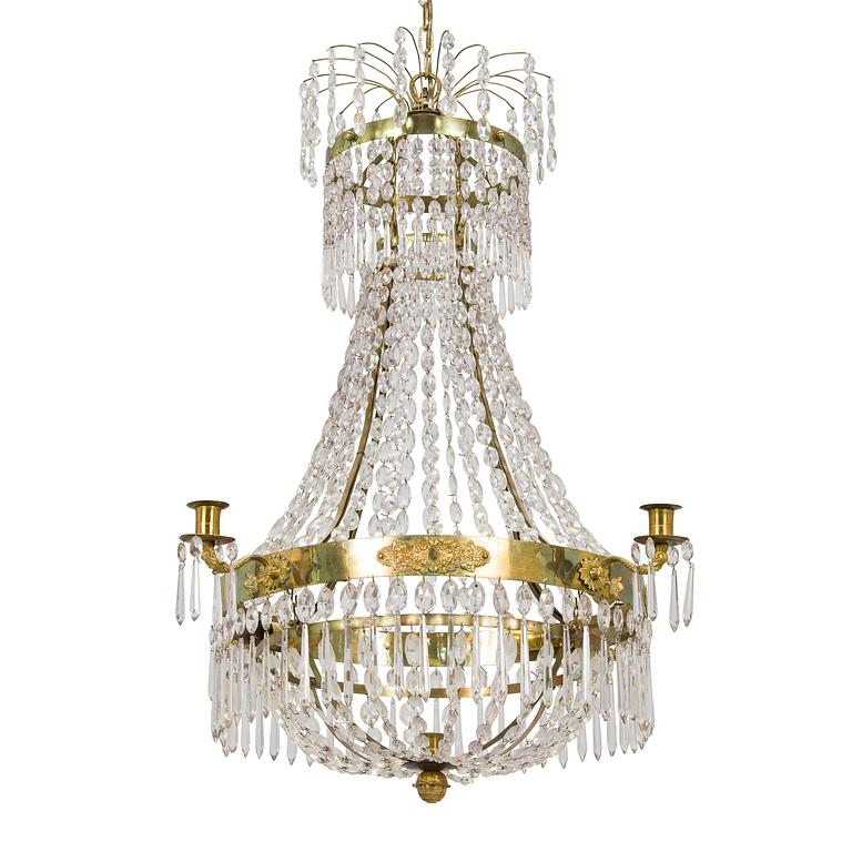 An Empire style chandelier, first part of the 19th century.