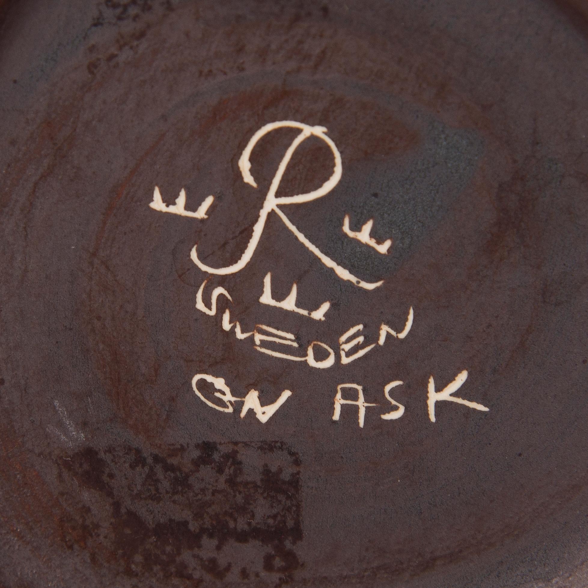 GUNNAR NYLUND, VAS, stengods, signerad GN och modellbeteckning ASK, Rörstrand.