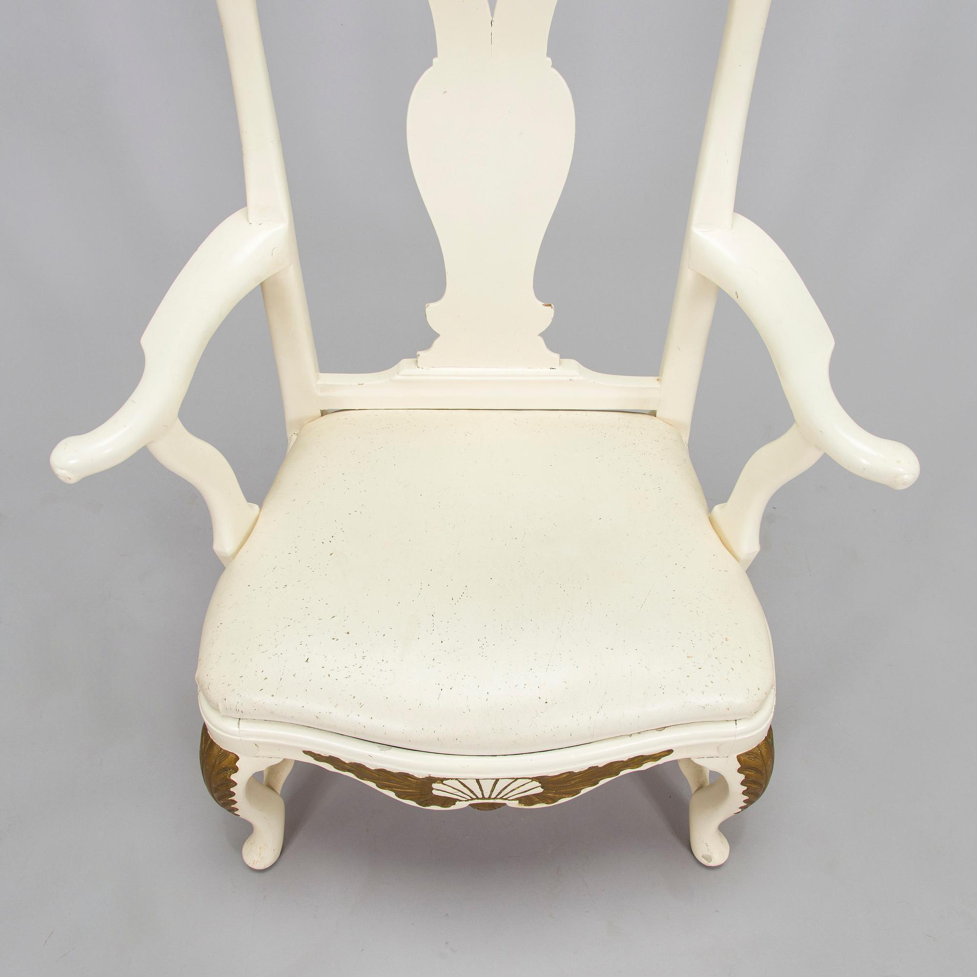 A mid 18th century baroque/ rococo armchair.