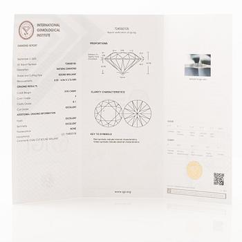 Earrings, single-stone earrings in 18K white gold with brilliant-cut diamonds, accompanied by IGI report.