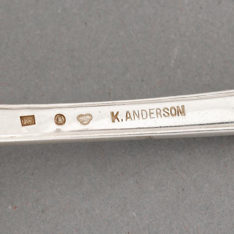 BESTICKSERVIS, 126 delar, silver, "Tulpan", K. Anderson, Stockholm 1910-30-tal. Tot ca 6150 gram.