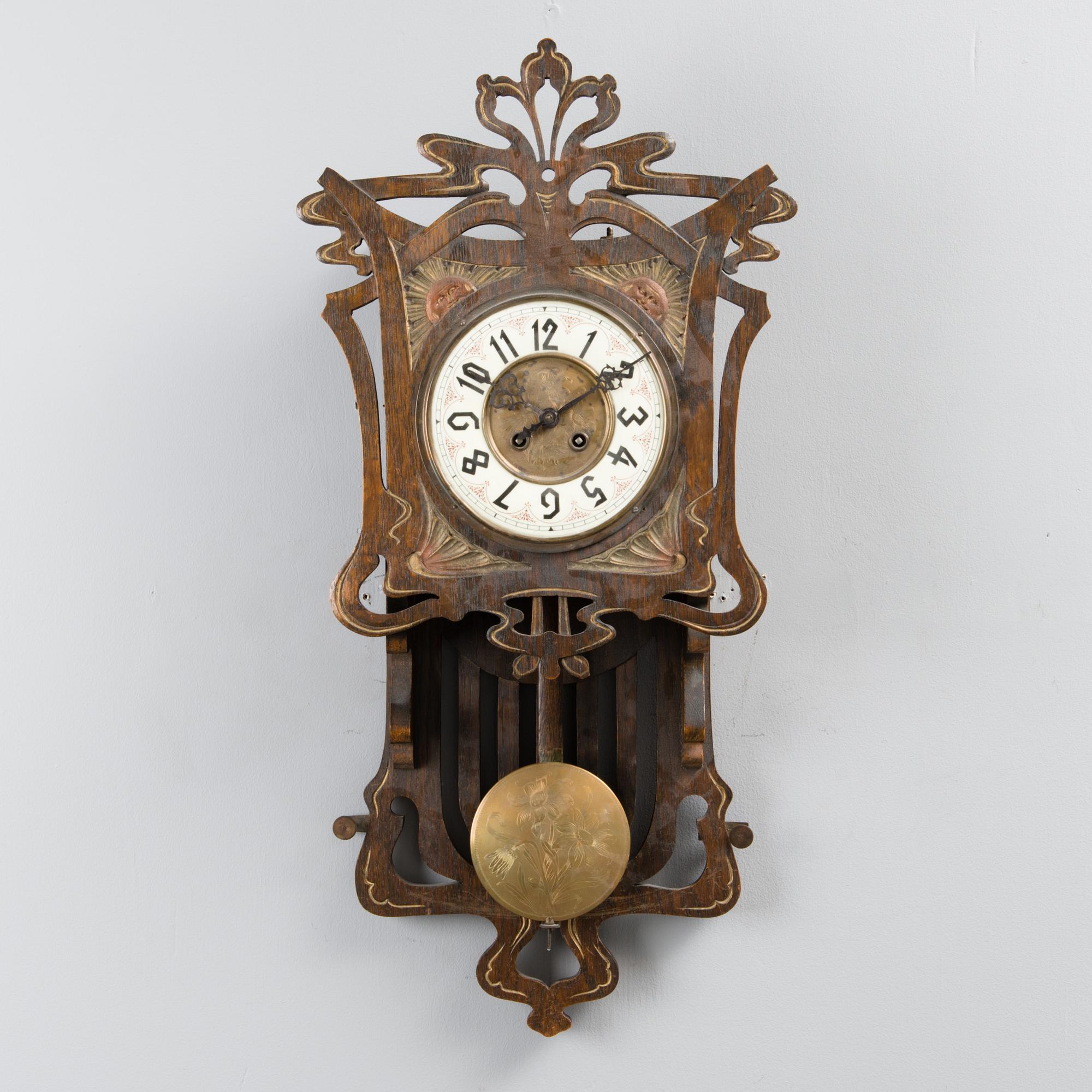 A Gustav Becker art nouveau wall clock, Germany early 20th century.