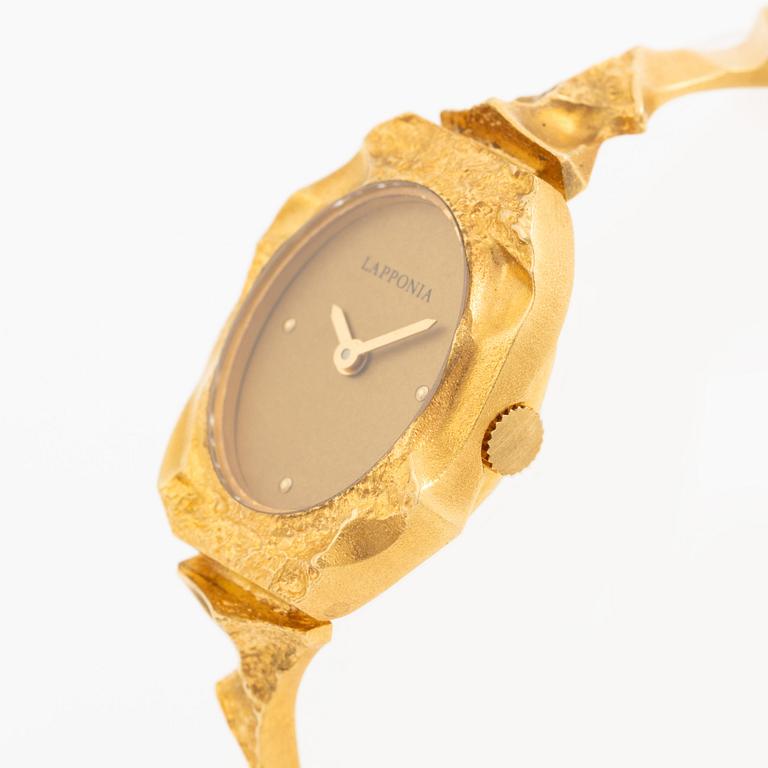 Björn Weckström, wristwatch 18K gold, "Pola Negri", Lapponia 1980.