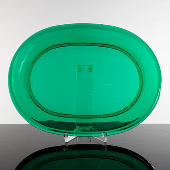 JOSEF FRANK, hummertallrikar, 8 st, glas, Firma Svenskt Tenn. Tillverkade på Reijmyre eller Gullaskrufs glasbruk.