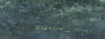 Watercolour, signed Shisen, 20th century.