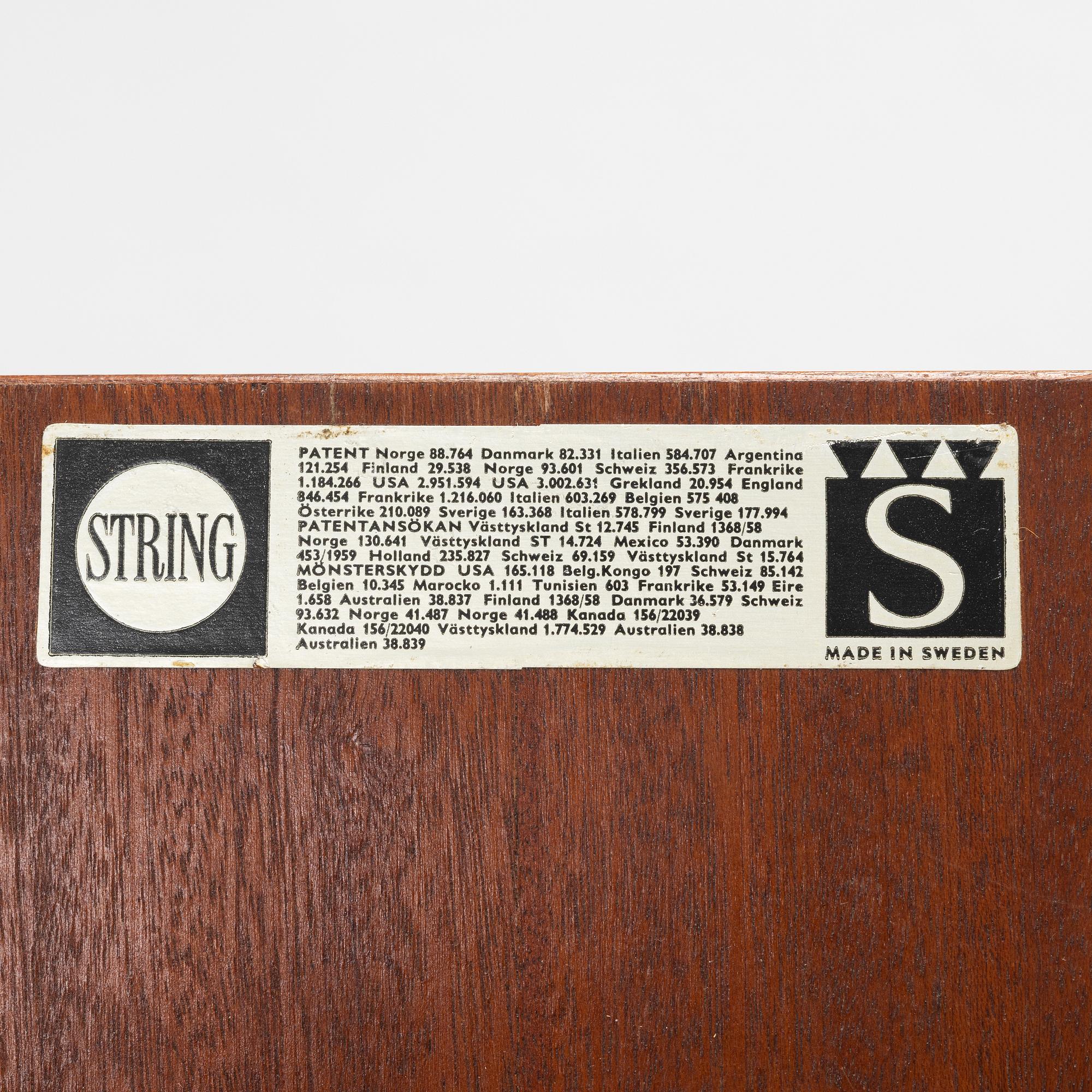 Nils Strinning, hyllsystem, "String/BFB hyllan", String Design AB, 1960-tal.