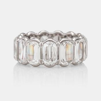 A circa 9.60ct Christopher designs, Uma, "L'amour" crisscut diamond eternity ring.