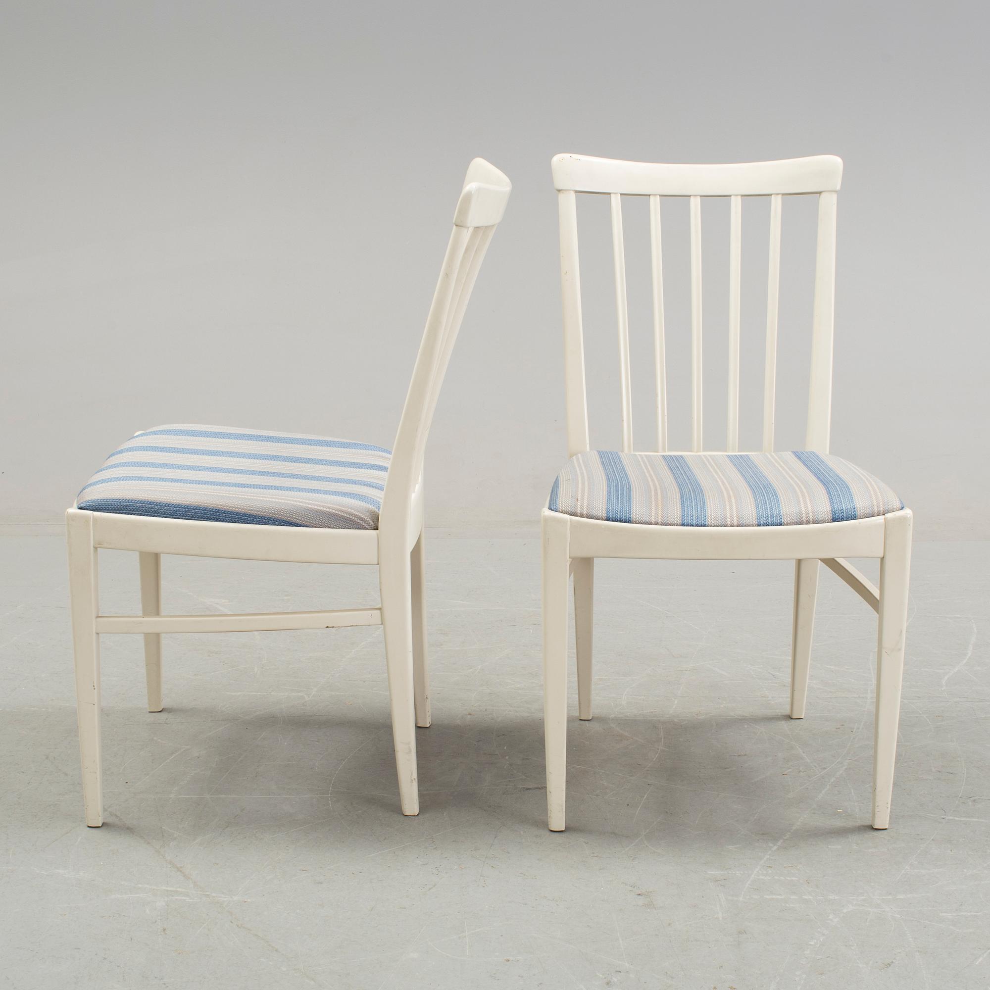 CARL MALMSTEN, 6 dining chairs and one table, Bodafors 1963.