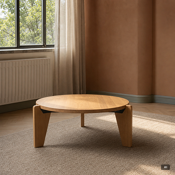 Jean Prouvé, a 'Guéridon Base' coffe table, Vitra, 21st century.