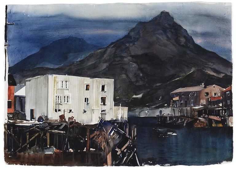 Lars Lerin, "Lofoten - morning".