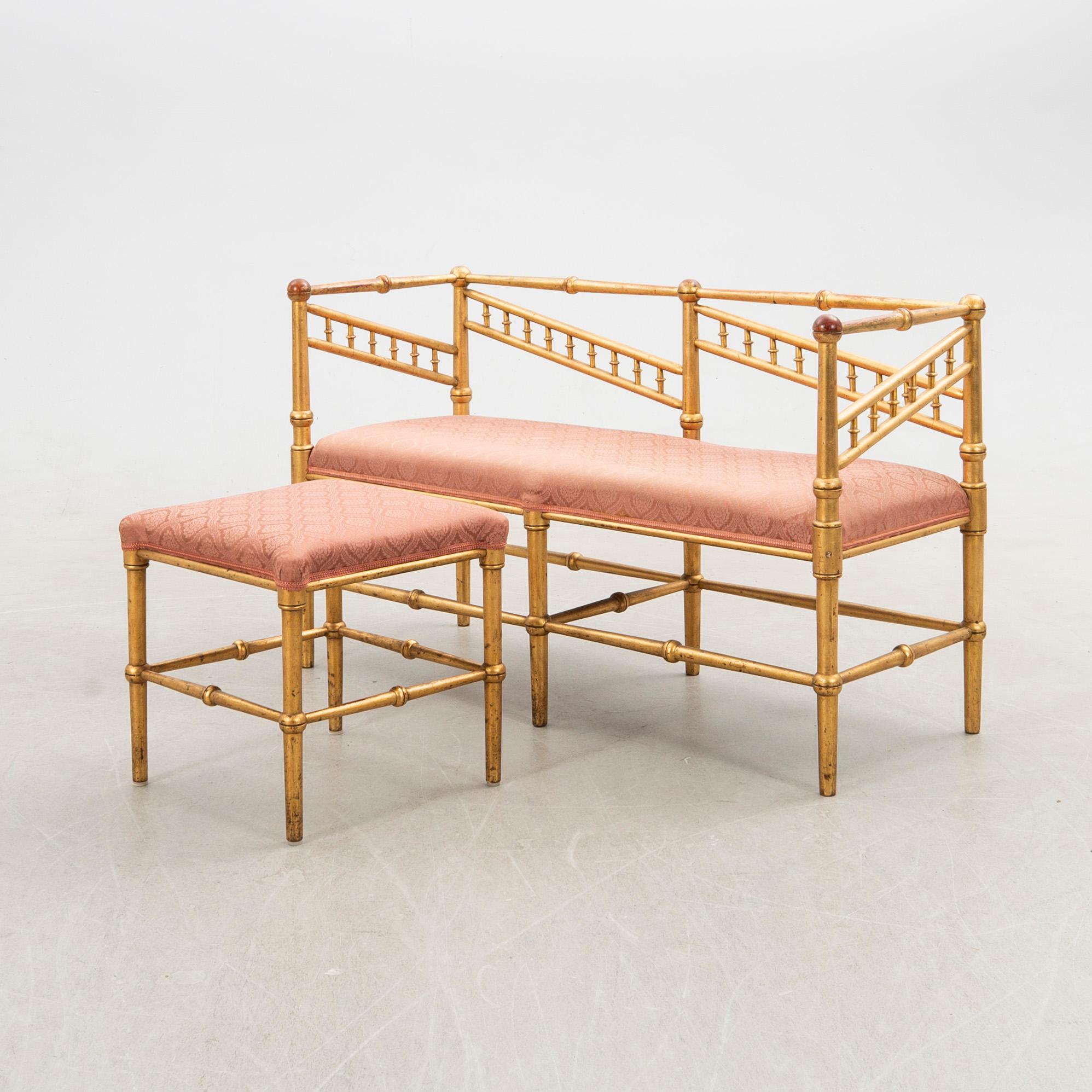 Sofa and tabouret circa 1900.